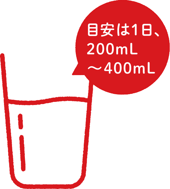 目安は1日、200mLから400mLである説明のイメージ画像